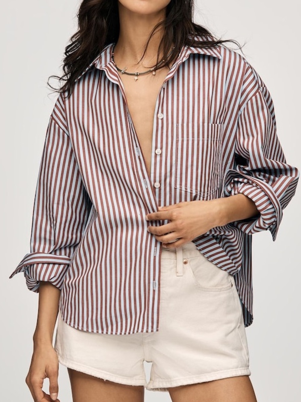 NWOT Anthropologie Maeve Shrunken Bennet Buttondown Shirt Size Small
